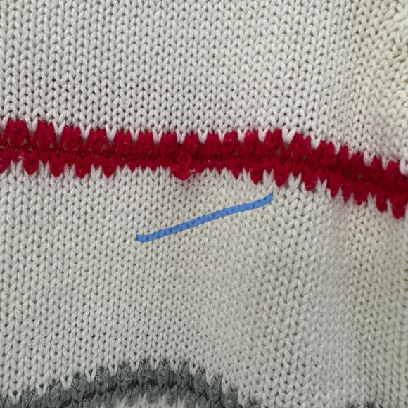 Vintage 1980s Striped Le Moda Sweater Ivory Size Medium Taiwan - Picture 2 of 7